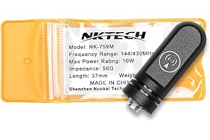 NKTECH, antenna dual-band SMA femmina per ricetrasmittenti BaoFeng UV-5R PLUS, DM-5R, UV-5X, GT-1, GT-3, GT-3TP, GT-5, GT-5TP, UV-5RA, UV-82, UV-5RTP, BF-UVB3, UV-9R e Yaesu, Kenwood Hyt, Wouxun