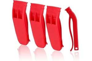 FILFEEL 4 Pièces Sifflet de Survie Sifflet de Sécurité en Plastique Multi-Fonction Double Fréquence Sifflets de Signalisation d'Urgence pour Sports de Plein Air Camping Randonnée Son Fort 80 - 100db (Rouge)