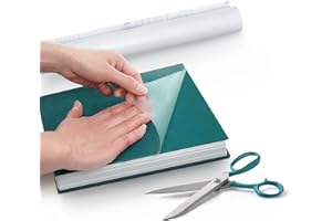 BusyInk Book Cover Roll | Self-Adhesive Clear Sticky Packing Cover | Super Thin Durable Waterproof 25 Micron Craft Film | Ideal for School Books, University Essentials and Business (33cm x 1m)