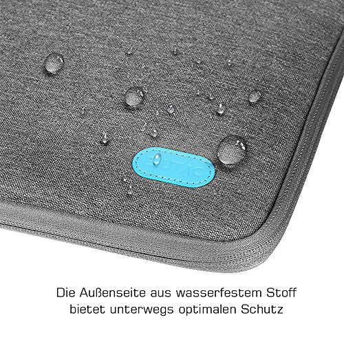 Ellitac® Laptophülle 15 Zoll 15,4 Zoll MacBook Pro Retina Laptop Ultrabook Schutztasche Sleeve Schutzhülle, Spritzwasserfest, Grau / Blau - 6
