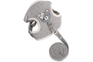 QIANXIHU Rabbit Harness, Elastic Lead, Soft Padded Pet Vest, Adjustable Rabbit Lead and Harness Set, Pet Harness and Lead for Hamsters, Small Cats, Rabbits and Dogs