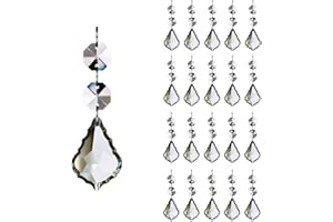 GOLDENHAITAI Foglia d'acero 20pcs cristallo lampadario prisma sostituzione pendente, 38mm Hanging cristalli perline per lampadario decorazione di nozze