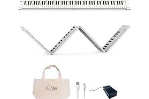 CARRY-ON Blackstar Piano plegable portátil, de 88 Teclas Blanco con batería recargable por USB integrada y MIDI sobre USB. Teclado con 128 sonidos 1,6 kg, 33 cm, BA203010
