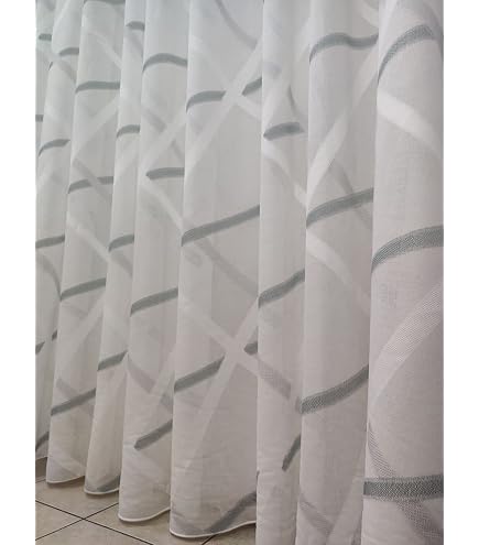 Tenda a metro in devore' e organza moderno grigio altezza 305 cm - fashion home pagano - Tende a Metraggio