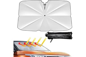 MIMIKA Parapluie Pare Soleil Pliable pour Pare Voiture – Protection UV et Isolation Thermique, Matériau réfléchissant 99 Protection Solaire Parapluie Pare-Soleil Pare-Brise