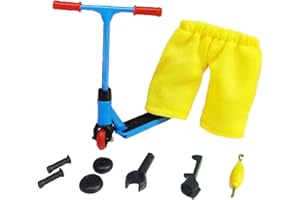 SOLATI Finger Scooter Set, Mini Finger Toy Skateboards Set, Alloy Finger Scooter Model Set, with Mini Scooters Tools and Finger Board Accessories Grip & Tricks Finger Scooter for Skateboarder (Blue)