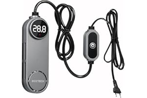 boxtech Calentador para Acuario de 100 W,Calentador de Acuario Sumergible automático,con termostato y Pantalla LED reguladora de Temperatura,para acuarios de 35-80 litros,Ideal para Peces y Tortugas