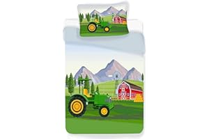 BrandMac ApS Trecker Baby Bettwäsche Set Traktor 100x135 cm (40x60 cm)