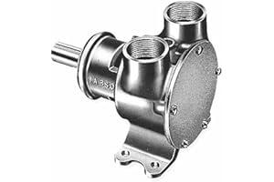 Jabsco 7420-1001 Marine Pulley Driven Flexible Impeller Pedestal Mount Pump (62-GPM, Neoprene Impeller, Full Cam, Mechanical Seal, 1.25" NPT Vertical Port, Short Shaft for Caterpillar Engines),Bronze