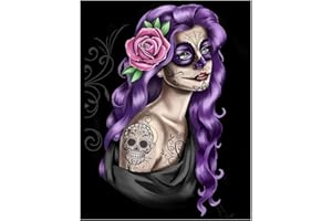 DCIDBEI Diamante quadrato 40x50cm square diamond paitig 5D Teschio skull cranio quadrato set completo di strass per pittura con i numeri artigianato fai da te puzzle con strass decorazione per la famiglia