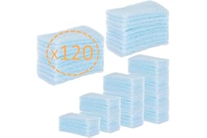 ANNOTE OrtoPrime 120 Éponges Savonneuses Jetables pour bébés, enfants et adultes -Gants de Toilette Jetables à Usage Unique -Gant toilette jetable pour Peau Sensible- Pack de 5 x 24 Éponges avec Savon.