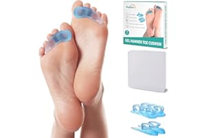 ‎PUIKOS Puikos 4 Stück Hammerzehenpolster Hallux Valgus Korrektur Zehenspreizer Zehentrenner Set Silikon Ballenzehen Hammerzehen Korrektoren (Blau)