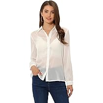 Allegra K Camicia da donna vintage a maniche corte a pois, Blu lago, 40