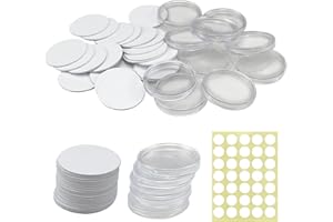 CISHOW 30Stk NFC Tags, NTAG215 NFC Runde Karten, 25 mm/ 0,98 Zoll Münzform Wiederbeschreibbar, 504 Bytes Speicher voll programmierbar, Leer Weiß NFC Karten für NFC-fähigen Geräte (mit Aufbewahrungsbox)