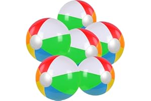 UPUPGO Wasserball Aufblasbar, Bunt Wasserbälle Inflatable Ball Strandball, Wasserball in Regenbogenfarben Strandbälle in 30cm (4) und 40cm (2) für Kinder Sommeraktivitäten im Freien Schwimmbad-Strandparty