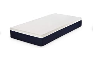 ECUSKIDS Ecus Kids Care Junior Colchón Juvenil para Cama Nido, Blanco/Azul, 190x090x18