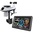 Youshiko Weather Station Official 2025 Radio Control UK Version, Professional 6-in-1 Wireless Sensor with Solar panel, Wind speed & direction, Rainfall Temperature, Humidity