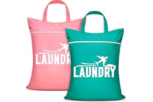 NIDOUL 2 Pcs Large Travel Laundry Bag Waterproof with handle Washable Dirty Clothes Bag for Traveling Wet Dry Bag Bathing Suit Workout Bag for Gym Clothes Laundry Wet Clothes Swimming Pool College Dorm