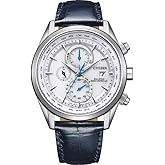 Orologio Citizen Eco-Drive Funk Analogico 32025933 – Cassa Oro 42mm, Quadrante Grigio, Cinturino In Pelle Marrone