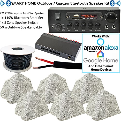 Zone Outdoor Bluetooth Speaker System 6x 75w Outdoor Garden