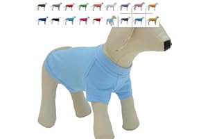 Lovelonglong Pet Clothing Dog Costumes Basic Blank T-Shirt Tee Shirts for Medium Small Dogs Light-Blue XL
