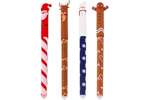 ‎FLANLIY Weihnachtsstifte Kinder | Radierbarer Kugelschreiber Weihnachten, Weihnachtskugelschreiber mit Weihnachtsmann, Lebkuchenmann, Schneemann, Elch, Stifte Weihnachten für Studenten Schule Büro (C)