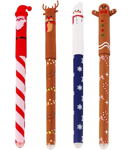 Lot De 7 Stylos à Bille Noël Rétractables – Fun, Lumineux Dans Le Noir, Idéal Enfant & Bureau Festif