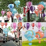 aerwo Rainbow Hot Air Ballon Papier Laterne für Geburtstag Party Hochzeit Dusche Decor, hellrosa, 1 Stpck - 6