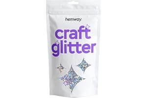 Hemway argento olografico stelle e lune a forma di Premium Craft glitter per Arte e Mestieri Bicchieri di carta di vetro Decorazioni fai da te Progetti - 100g / 3.5oz