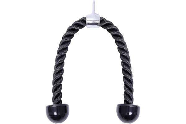 AOI Cordes de Triceps de Gymnastique de Luxe, Longueur de la Corde de 27 Pouces, Corde de Triceps résistante en polypropylène résistant, tirée vers Le Bas (Noir)