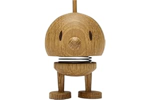 ‎HOPTIMIST Hoptimist Bumble, Holzdeko, Wackelfigur & Glücksbringer aus Holz, Deko Skandinavisch, Deko Wohnzimmer, Büro & Schreibtisch, Tolle Kleine Geschenke, 4,5 x 5,8 x 7,6 cm, Small, Oak