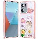 Elfia Xiaomi Redmi Note 13 Pro 5G ile Uyumlu Darbe ve Kamera Lens Korumalı Kabartma Desenli Simli Silikon Kılıf, Cezv Pembe