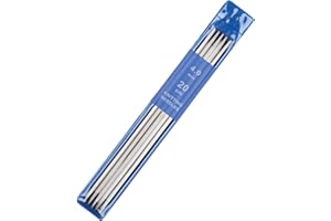 Coopay Lot de 5 aiguilles à tricoter 4,0 mm, ensemble d'aiguilles à tricoter en acier inoxydable de 20 cm pour chaussettes, écharpes, bonnets, animaux de compagnie, pulls, aiguilles à chaussettes 4,0