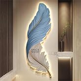 SPACE WOOD Royal Led Wall Sconce for Bedroom Luxury Best Living Room Light Fixture Modern Feather Design Indoor Lustre Wood L