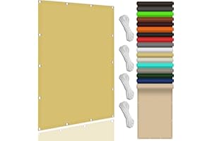 XUEQXUE Voiles Ombrages Rectangulaire 220 x 350 cm Imperméable Protection UV 98% Rayons Filet d'ombrage Potager avec Oeillets pour Extérieur, Jardin, Terrasse, Couleur Crème