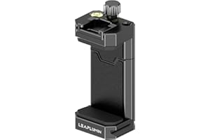 LEAPLUMIN Aluminium Handy Halterung für Stativ, Verstellbare Handyhalter Stativ mit Cold Shoe & Arca Swiss Quick Release Plate, universelle verstellbare Klemme geeignet für iPhone 15pro/14 pro/13 Pro/12