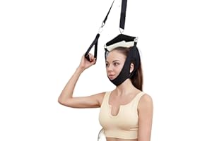 BAAQII Schmerzlinderung Hals-Traktions-Hängevorrichtung Kopf-Hängematte Zervikaler Massager Weiches Dehnungsband Halsgurt für Physiotherapie Zuhause Outdoor