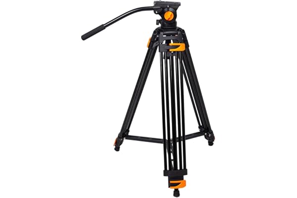 DIGITEK (DPTR 605 VD) 183cm Heavy Duty Tripod with 2 Way Pan Head & Bubble Head, 6 Feet Max Height, 20kg Max Load, Rubberized Legs, Quick Release Head for Digital Video Cameras & GoPro Devices