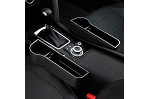 SMAWORLD 2Pcs Multifunctional Car Seat ?Organizer, Car Seat Gap Storage Box (Left and Right), Car Seat Gap Catcher Filler Storage Box Pocket Organizer Holder (Black)