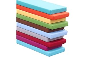 GGOTY Coussin imperméable 2/3 places pour intérieur et extérieur, long coussin de salle à manger, pour jardin, maison, terrasse (120 x 30 cm, blanc)