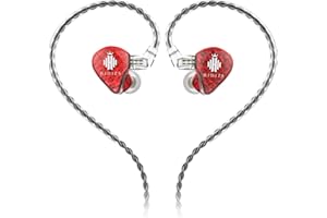 Hidizs MS1-Galaxy Monitor in-ear con driver dinamico a doppio circuito magnetico ad alte prestazioni, filtri pneumatici per la regolazione del suono (SENZA MICROFONO, rosso)