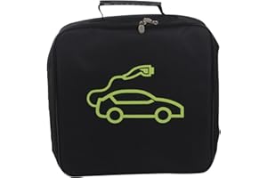 C100AE 32cm Self-adhesive Car Hose Storage Bag With Carry Handle Zip EV Charging Cable Bag Camping Electric Hook Up Cable Tidy Reel Heavy Duty Cable Tidy Bag Car Charging Cable Storage Bag