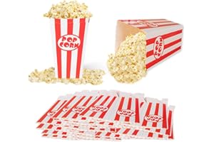 YZROHYI 30 Piezas Cajas Palomitas Carton Pequeñas,Cajitas Palomitas Cubo,Bolsas Pop Corn,Popcorn Box,Caramelo Contenedor,Caja de Raya para Dulces,Caja de Bocadillos para Fiesta Regalos-7x 5x 11.5 cm