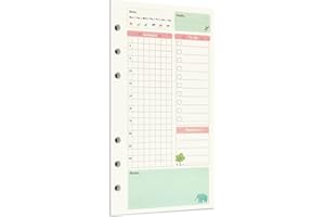 Zelten Recambio de papel perforado multicolor para encuadernación de 6 agujeros (A6, Fairy Tale Daily Planner)