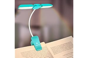Vekkia 14 LED Rechargeable Book-Light for Reading at Night in Bed,Warm/White Reading Light with Clamp,180°Adjustable Mini Clip on Light,Lightweight Eye Care Book Light Perfect for Readers & Kids