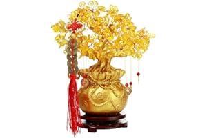 XUDREZ Feng Shui Money Tree Home Office Crystal Money Tree for Fortune and Good Luck (Small size：19cm)