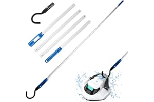 Gatphy Teleskopstange mit Haken für Poolroboter 175cm Haken für Stange Pool mit 4 Abnehmbare Stange zum Recycling Kabelloser Poolreinigungsroboter(1 Stück)