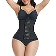 ELECDON Waist Trainer Latex 9 Steel Bones Breathable Underbust Waist Corsets for Women with Posture, L