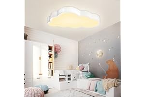‎HENGMEI HENGMEI 48W Deckenleuchte LED Dimmbar mit Fernbedienung Ultradünne Kreative Wolken Kinderlampe Kinderzimmer Jungen Mädchen Deckenlampe