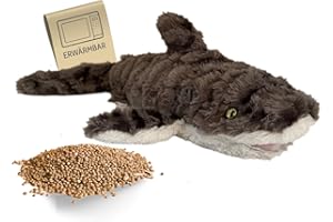 Habibi Plush Heat Cushion / Stuffed Toy for Children and Adults - 2046 Shark with Millet Filling, Heat Cuddly Toy for Warming in the Microwave/Oven, Also Ideal for Babies (Shark)
